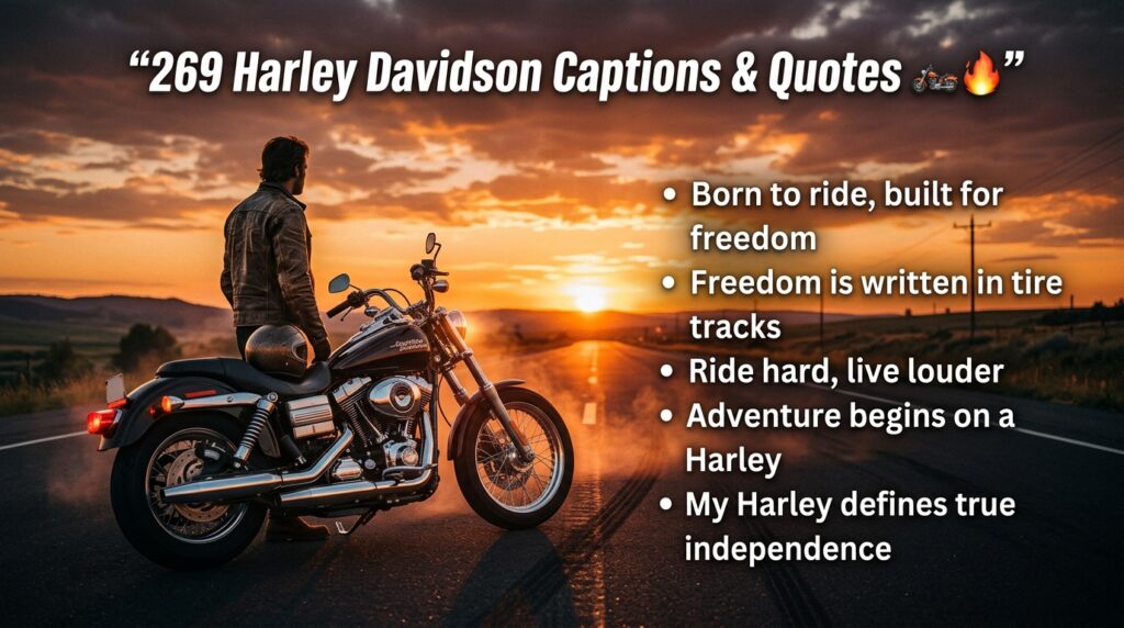 269+ Harley Davidson Captions for Instagram Riders