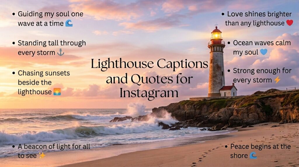 Beach Lighthouse Captions