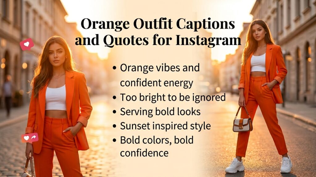 Cute Orange Outfit Captions