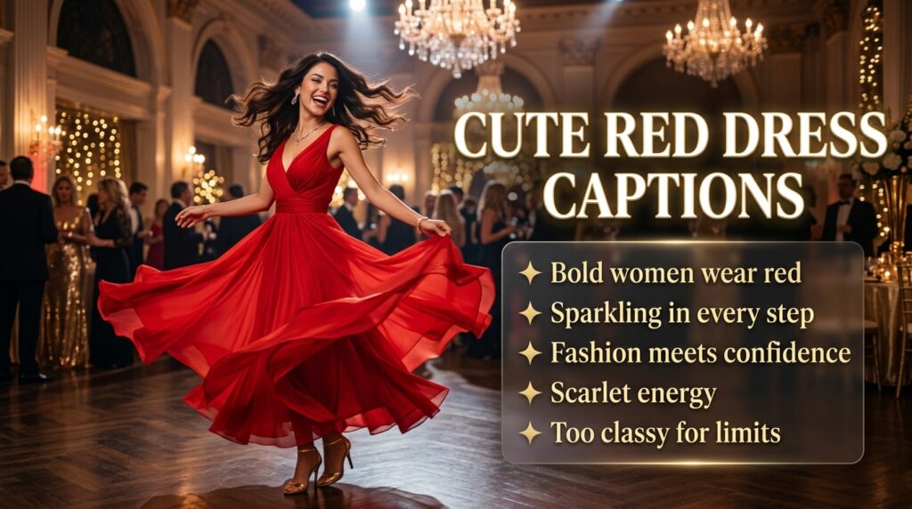 Cute Red Dress Captions