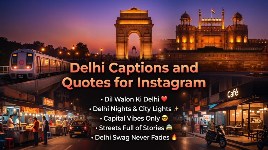 Delhi captions and quotes for instagram in english