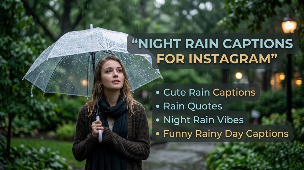 Night rain captions for Instagram