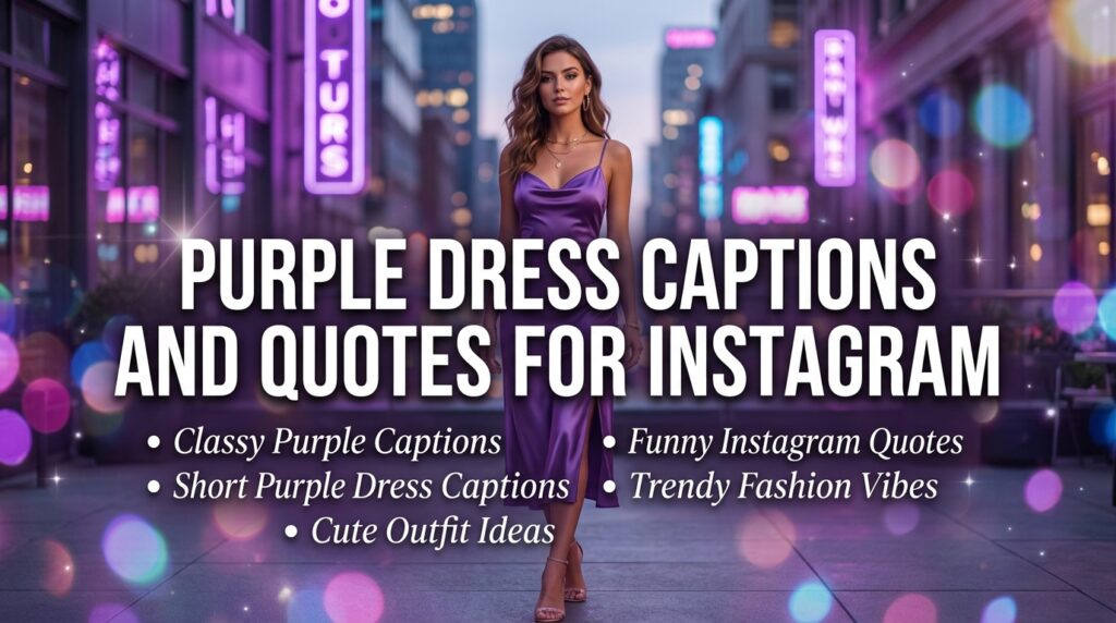 Purple Dress Captions and Quotes for Instagram for Girl
