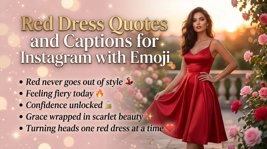 Red Dress Quotes and Captions for Instagram for Girl