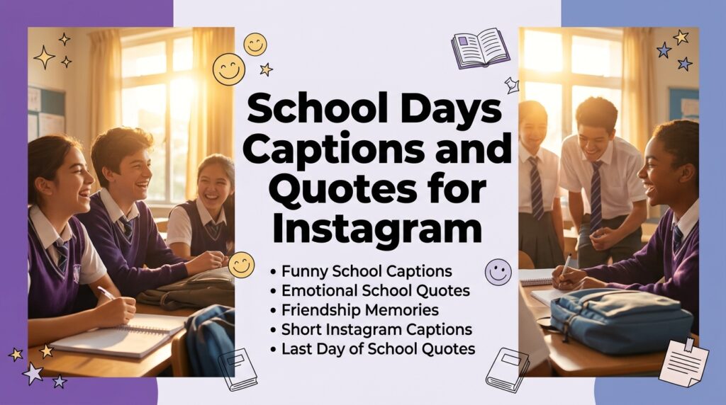 School days captions and quotes for instagram with friends