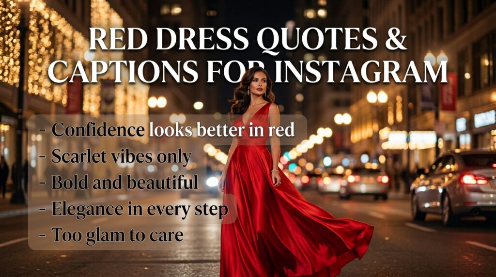 Short Red Dress Quotes and Captions for Instagram