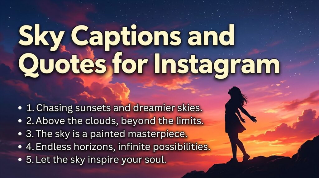 Sky Captions and Quotes for Instagram for Boy
