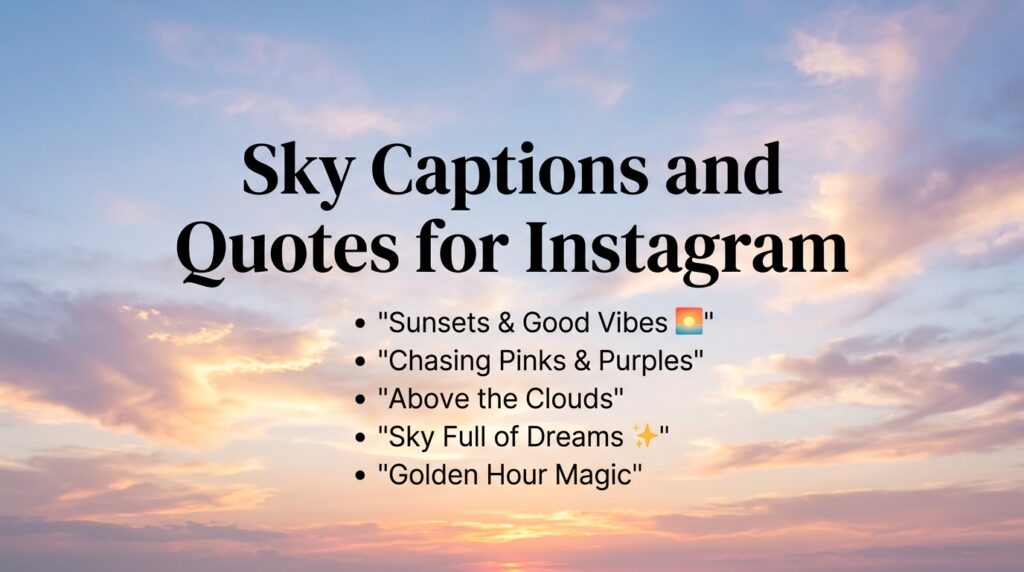 Sky Captions and Quotes for Instagram for Girl