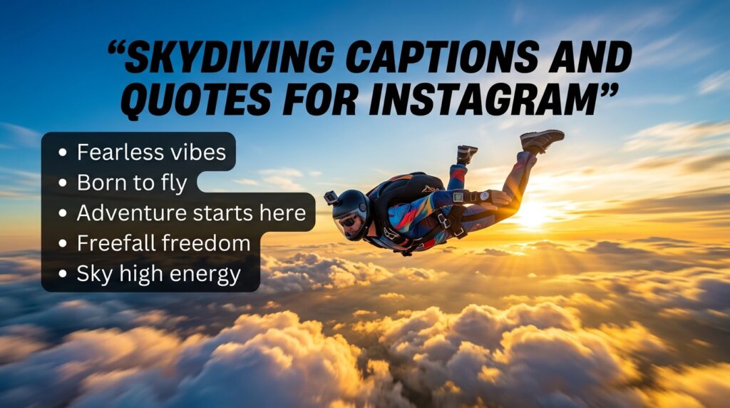 Skydiving Captions and Quotes for Instagram