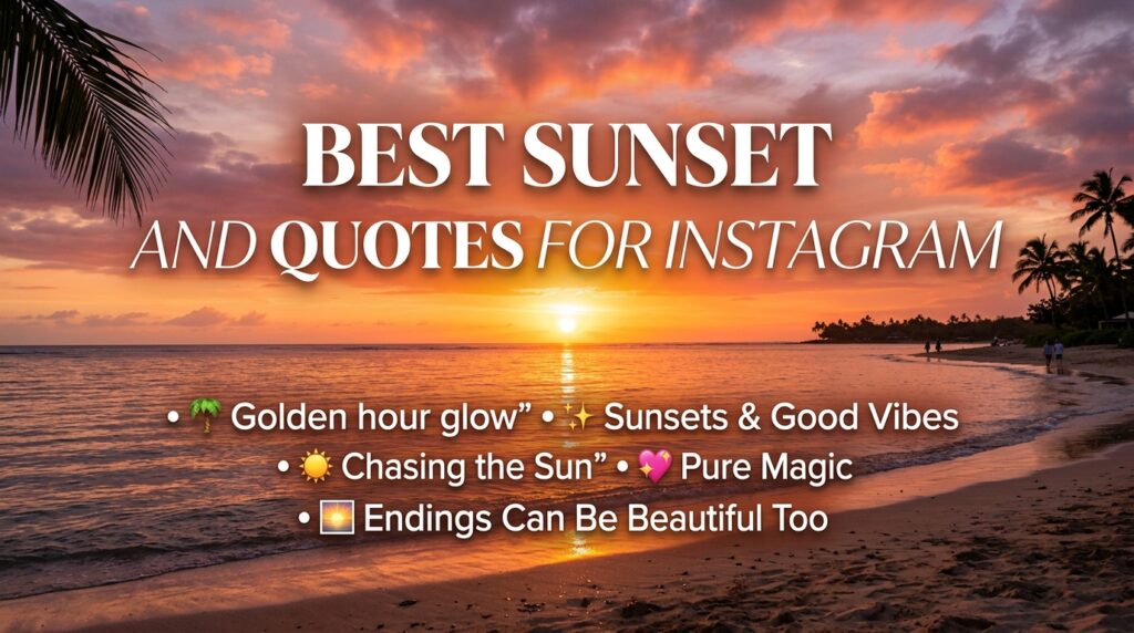 Sunset captions for Instagram